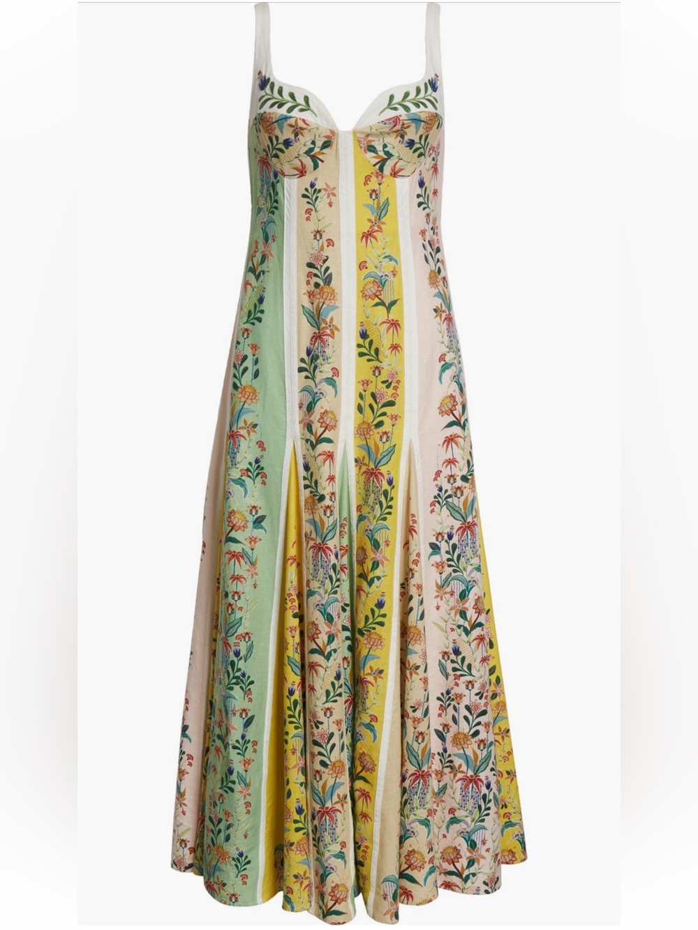 FARM Rio Delicate Floral Stripes Linen Blend Sleeveless Sundress Size Small NWT - Picture 5 of 10